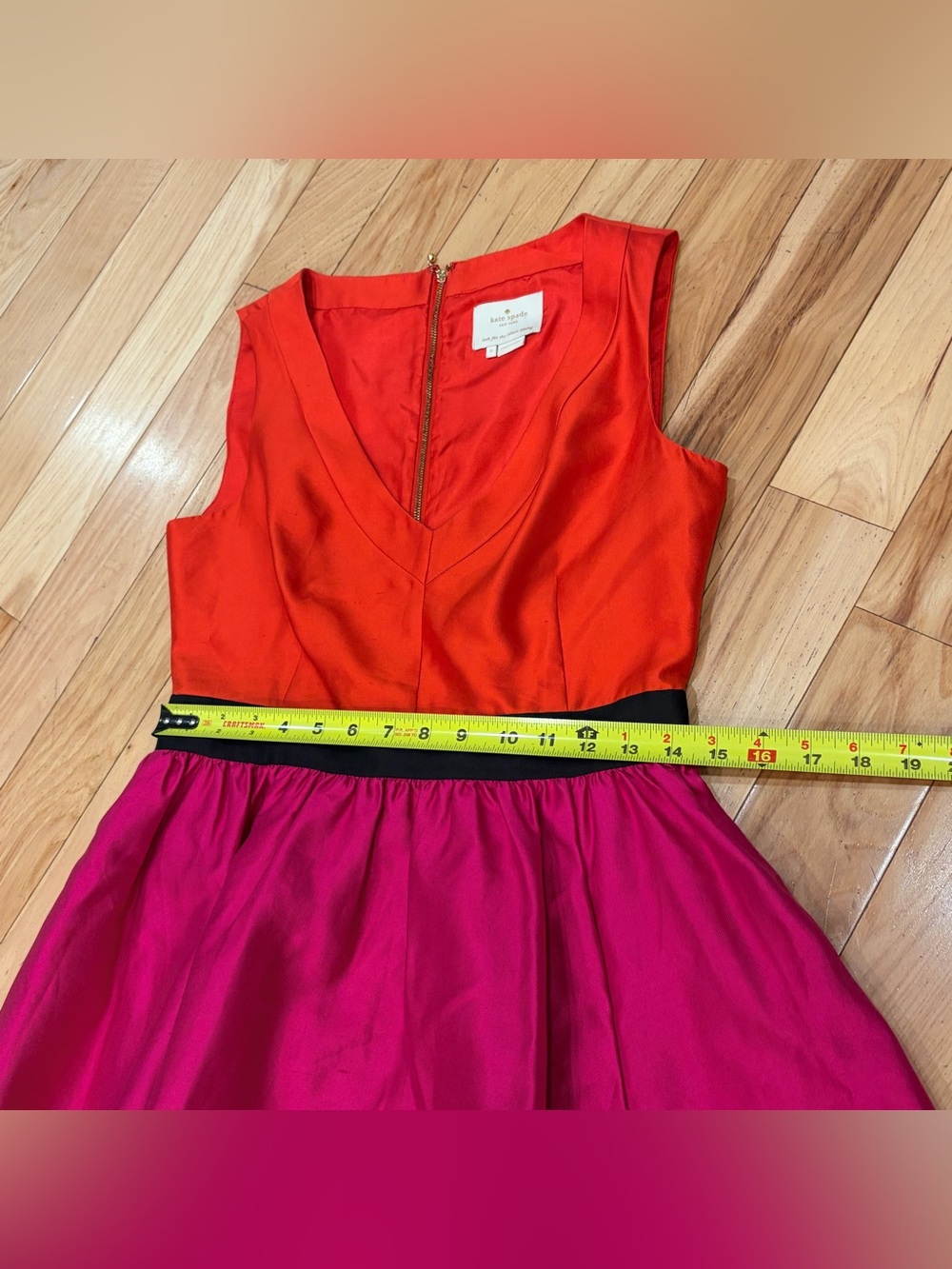 Kate Spade New York Normandy Color Block Fit & Flare Silk Dress - Women’s Size 8 - Picture 7 of 10